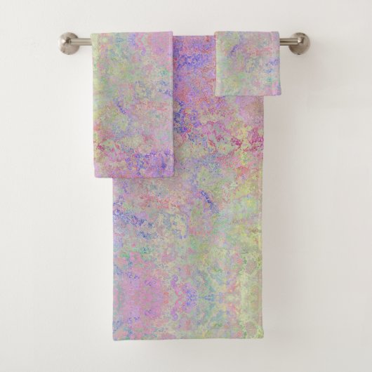 Pop von Pastel Colorful Alkohol Tinte Abstrakt Badhandtuch Set (Insitu)