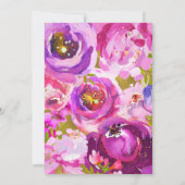 Pop von Rosa Lila Gold Moderne Blumenhochzeit Einladung (Rückseite)