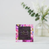 Pop von Rosa Lila, lebendigen Blumenzwiebeln Detai Quadratische Visitenkarte (Stehend Vorderseite)