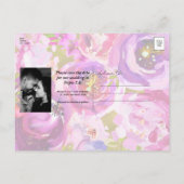 Pop von rosa und Lila lebendiges Blumengestein Sav Ankündigungspostkarte (Rückseite)
