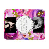 Pop von rosa und Lila lebendiges Blumengestein Sav Magnet (Horizontal)