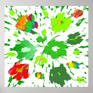 Pop Wasserfarbe Art Blumenposter Poster