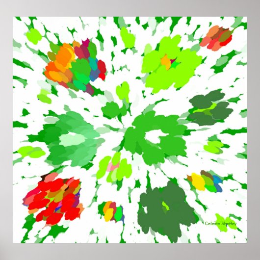 Pop Wasserfarbe Art Blumenposter Poster (Vorne)