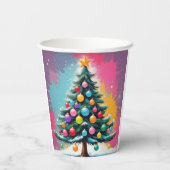 Pop Weihnachten mit Farbschatten Pappbecher (Rückseite)