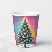 Pop Weihnachten mit Farbschatten Pappbecher (Vorderseite)