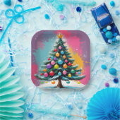 Pop Weihnachten mit Farbschatten Pappteller (Party)