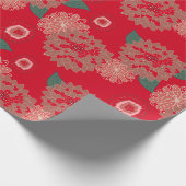 Pop WeihnachtenBlumenBurst Wrapping Paper Rotes Gr Geschenkpapier (Ecke)
