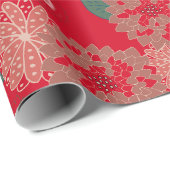 Pop WeihnachtenBlumenBurst Wrapping Paper Rotes Gr Geschenkpapier (Rolleneckpunkt)