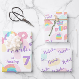 Pop weiter! Pastel Pop es Geburtstagskind Geschenkpapier Set