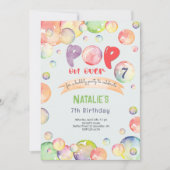 Pop weiter! Seifenblasen Geburtstagskind Einladung (Vorderseite)