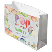 Pop weiter! Seifenblasen Geburtstagskind Große Geschenktüte (Rückseite Schrägansicht)