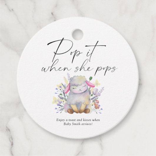 Pop, wenn sie - kleines Lamm - Pop Geschenkanhänger (Vorderseite)