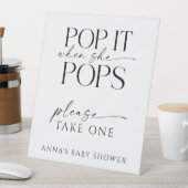 Pop, wenn sie Pop Personalisiert Baby Dusche Gefal Sockelschild (In Situ)