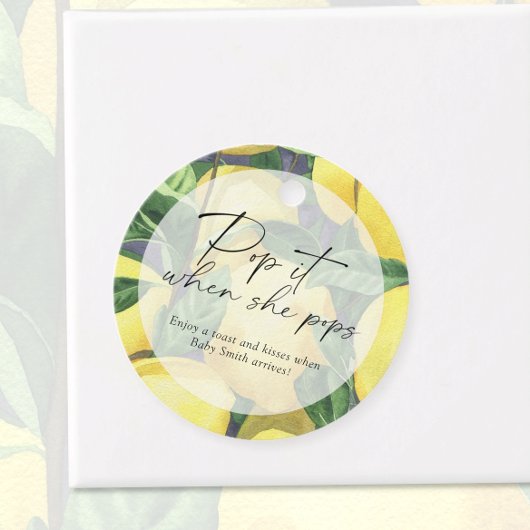 Pop, wenn sie Pop - Zitronen - Geschenkanhänger