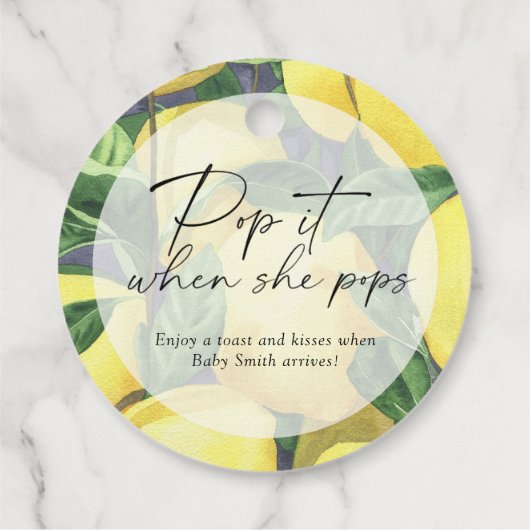 Pop, wenn sie Pop - Zitronen - Geschenkanhänger (Rückseite)