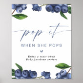Pop When She Pops Baby Shower Champagner Geschenk Poster (Vorne)