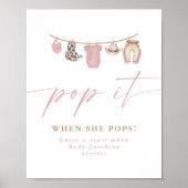 Pop When She Pops Baby Shower Champagner Geschenk  Poster (Vorne)