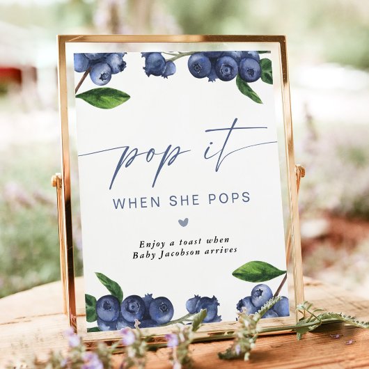 Pop When She Pops Baby Shower Champagner Geschenk Poster