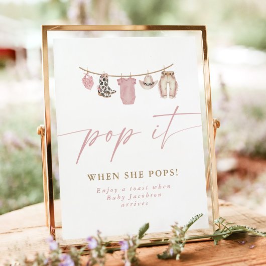 Pop When She Pops Baby Shower Champagner Geschenk  Poster