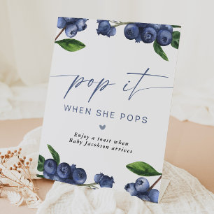 Pop When She Pops Baby Shower Champagner Geschenk Sockelschild