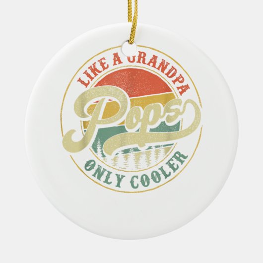 Pop wie Opa nur Cooler Retro-Geschenk Pop Da Keramik Ornament (Vorne)