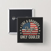 Pop wie Opa Nur Cooler USA Flag Square Button (Vorne & Hinten)