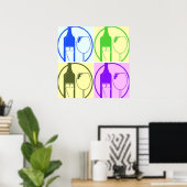 Pop Wine Bottle und Glass Art Poster (Heimbüro)