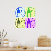 Pop Wine Bottle und Glass Art Poster (Küche)