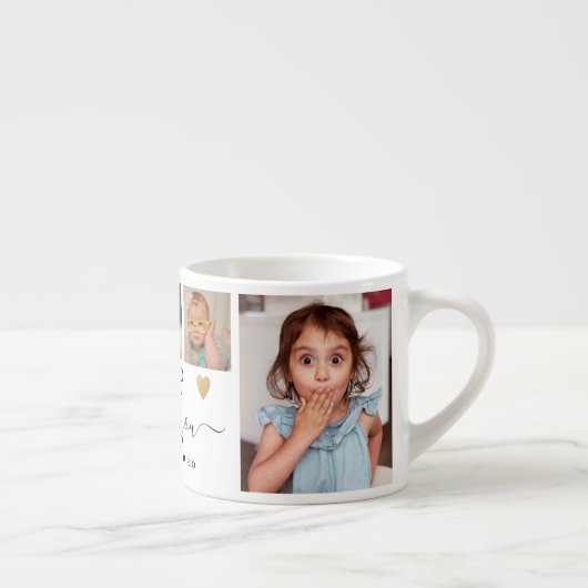 POP Wir Liebe Sie Großkinder 5 FotoCollage Espressotasse (Rechts)