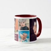 Pop Wir Liebe Sie Maroon Custom Foto Collage Tasse (VorderseiteRechts)