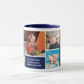 Pop Wir Liebe Sie Navy Blue Custom Foto Collage Tasse (Zentrum)