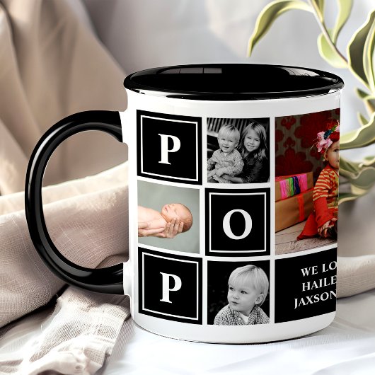 Pop Wir Liebe Sie Schwarz benutzerdefinierte FotoC Tasse