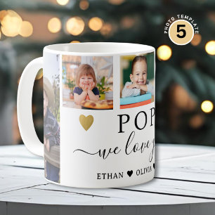 POP Wir lieben dich Enkelkinder 5 Foto-Collage Kaffeetasse