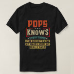 Pop wissen alles, was ein lustiges Großvater-Gesch T-Shirt<br><div class="desc">Holen Sie sich dieses lustige und sarkastische Sprichwort-Outfit für stolze Großvater,  der seine bezaubernden Enkel,  Enkel,  Enkeltochter am väterlichen Tag oder Weihnachten,  Großeltern Tag,  Trag dies,  um Ihren süßen und coolen Großvater in der ganzen Welt zu erkennen!</div>