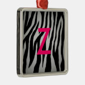 Pop Zebra Silbernes Ornament (Rechts)