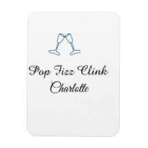 Pop zischen klirren blaue Champagnerflasche neues