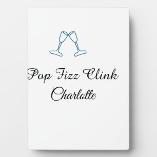Pop zischt klirrt blaue Champagnerflasche neues Ja Fotoplatte