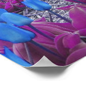 Popart Blue Tulips Windmills Landschaft Poster (Ecke)