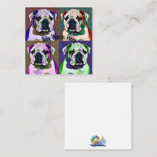 PopArt Bulldog Puppy Mitteilungskarte