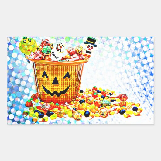 PopArt Halloween-Leckereien Rechteckiger Aufkleber (Vorderseite)