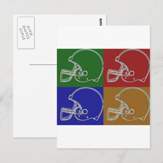 PopArt Helmet Postkarte (Vorne/Hinten)