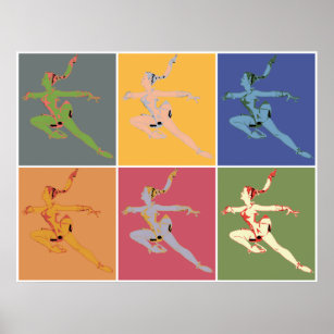 Popart im sechzigsten Stil Eisballerina x 6 Poster