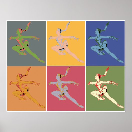 Popart im sechzigsten Stil Eisballerina x 6 Poster (Vorne)