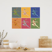 Popart im sechzigsten Stil Eisballerina x 6 Poster (Küche)