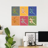 Popart im sechzigsten Stil Eisballerina x 6 Poster (Heimbüro)