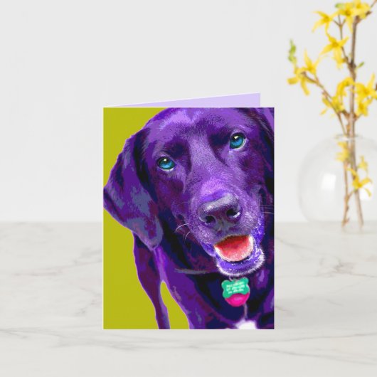 Popart Labrador Note CARD Karte (Gelbe Blume)