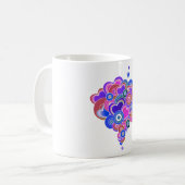PopArt Lila Hearts Kaffeetasse (Vorderseite Links)