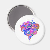 PopArt Lila Hearts Magnet (Vorderseite/Rückseite)