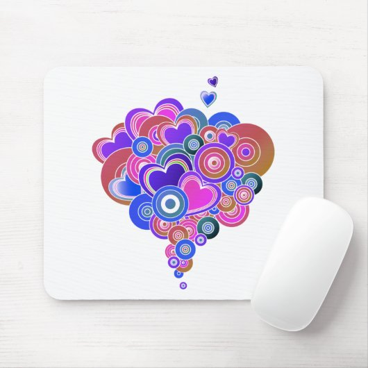 PopArt Lila Hearts Mousepad (Mit Mouse)