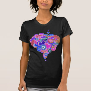 PopArt Lila Hearts T-Shirt